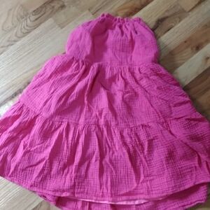 Pink Tiered Ruffled Halter Sundress